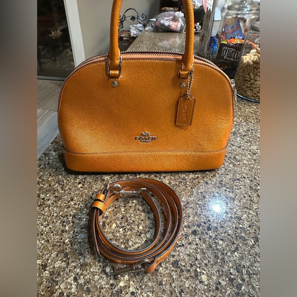 Coach Tangerine Leather Satchel